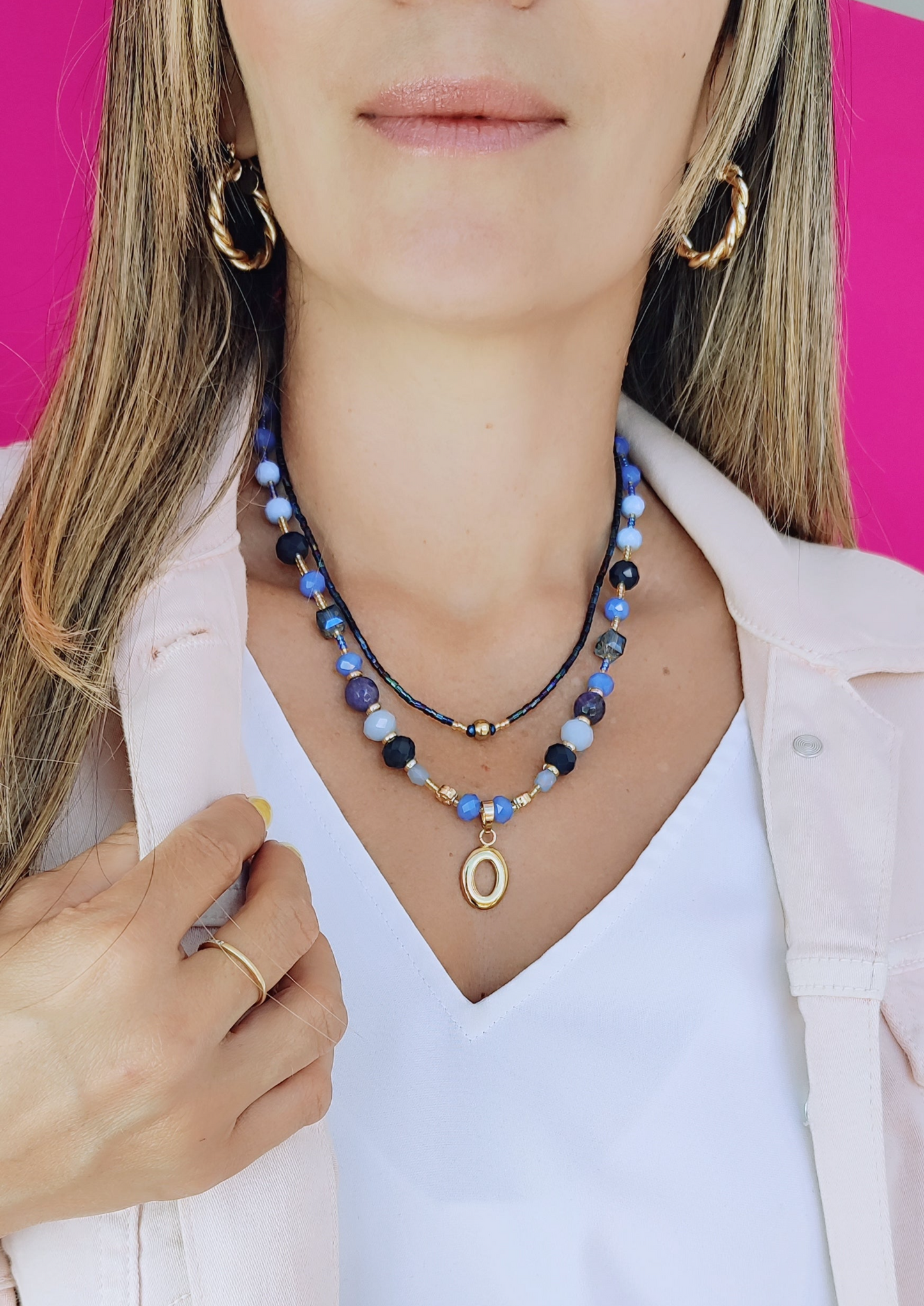 COLLAR SEMI DUO AZULU - Mayorista