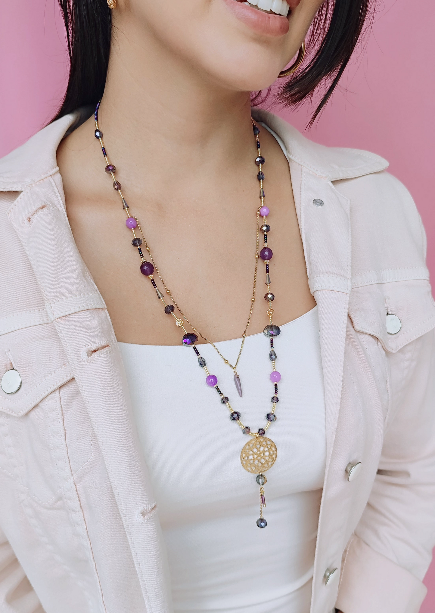 COLLAR SEMI DUO MORATOS - Mayorista