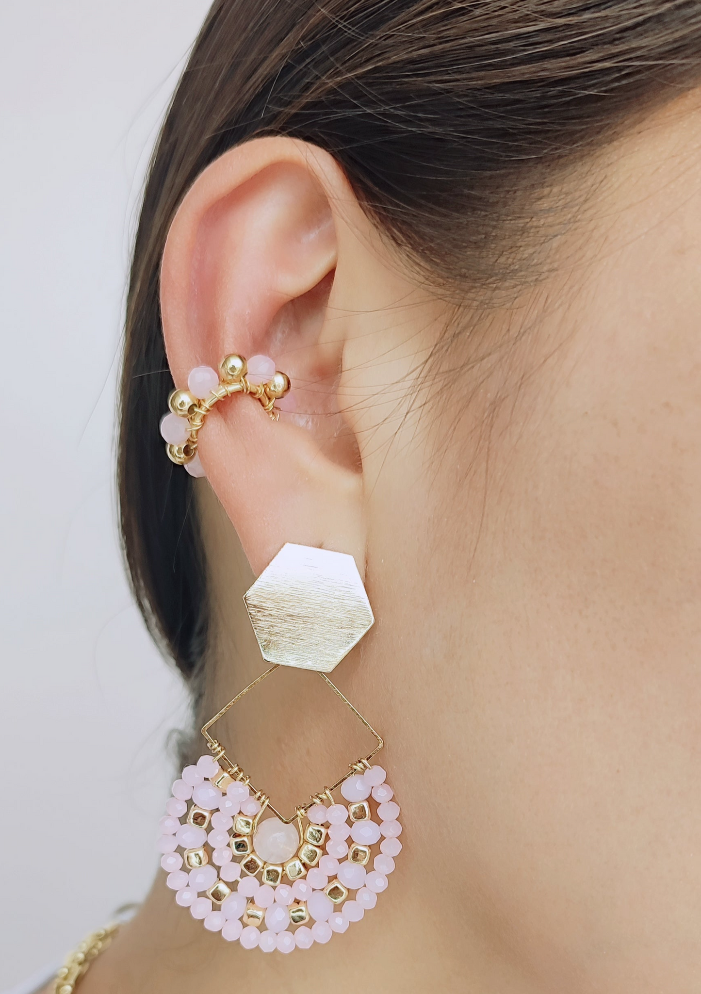 EAR CUFF MURANO ROSADO
