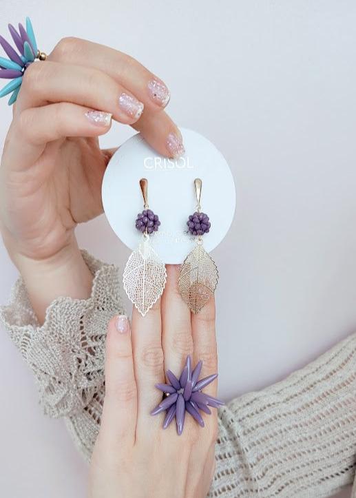 ARETE CIRCLE HOJA - Mayorista