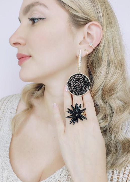 ARETE CIRCLE NEGRO - Mayorista