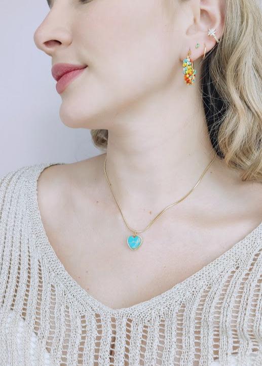 CADENA CORAZÓN TURQUEZA - Mayorista