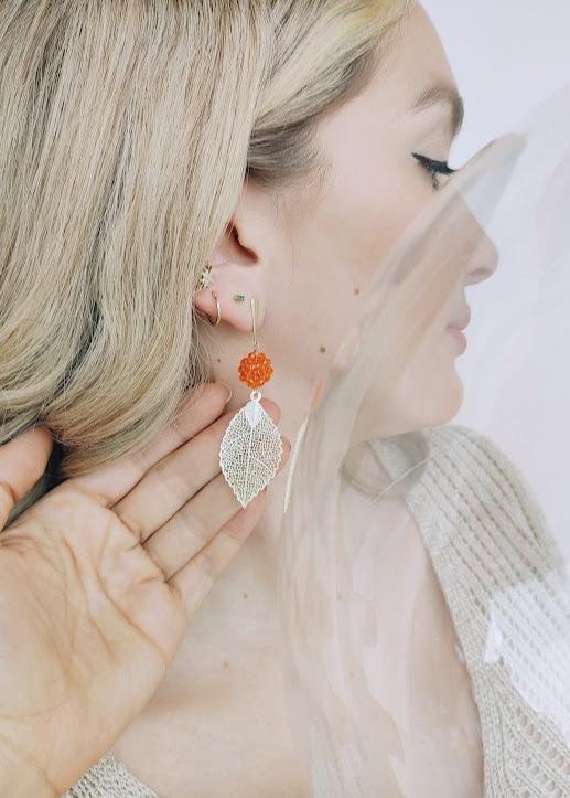 ARETE CIRCLE HOJA - Mayorista