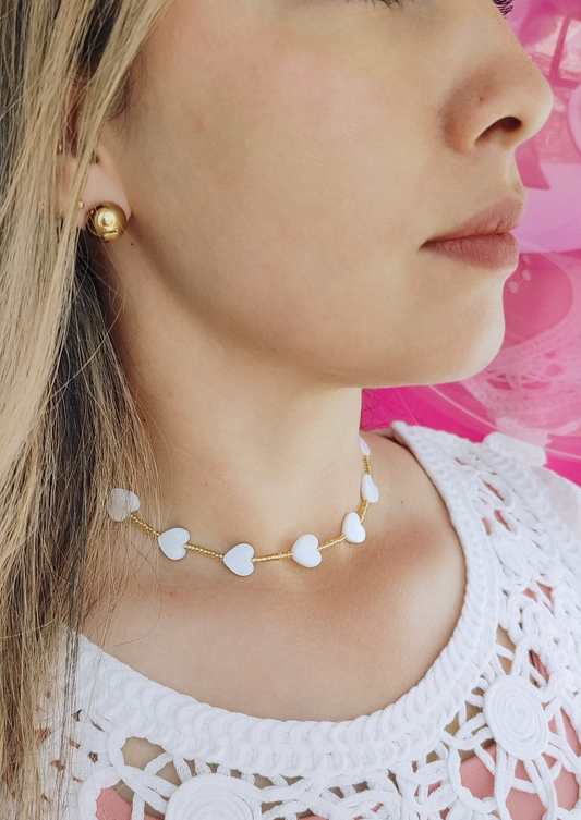 CHOKER CORAZÓN NÁCAR
