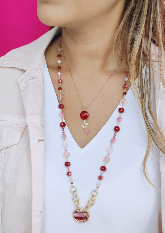 COLLAR DÚO VINO ROSA