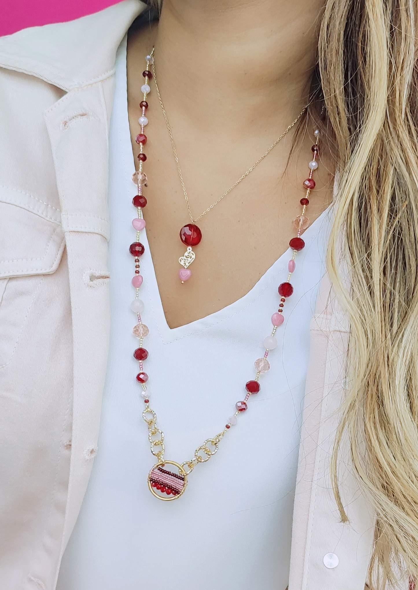 COLLAR DÚO VINO ROSA