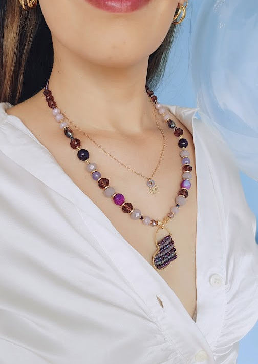 COLLAR CORAZÓN MORA